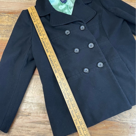 GAP Black Virgin Wool Blend Vintage Women’s Peacoat Size XL black Y2K - Picture 4 of 11